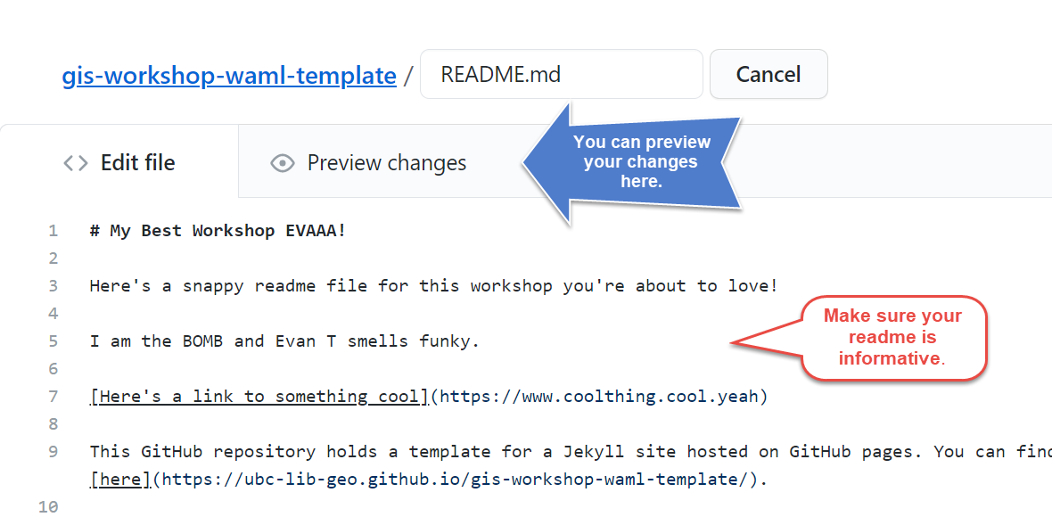Edit your README